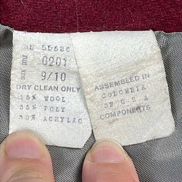 Oscar De La Renta Red Wine Wool Blend Blazer Boss Career Holiday Vintage Sz 10 - Picture 9 of 13